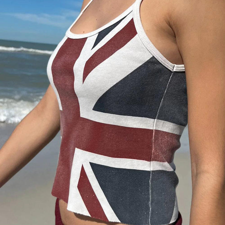 Dame Crop-Top med brittiskt motiv Mirla-Eva Jonsson