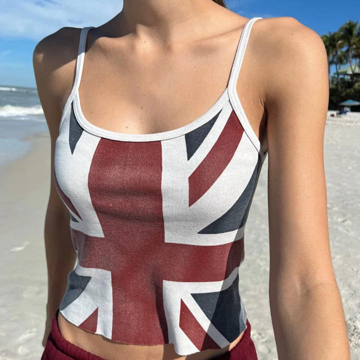 Dame Crop-Top med brittiskt motiv Mirla-Eva Jonsson