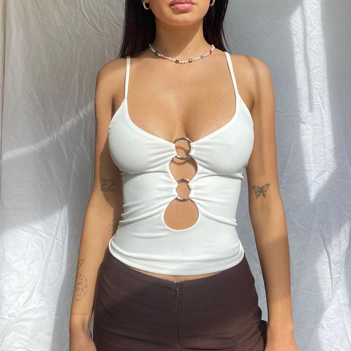Dame Crop Top med dekorativa Cut-Outs Mirla-Eva Jonsson