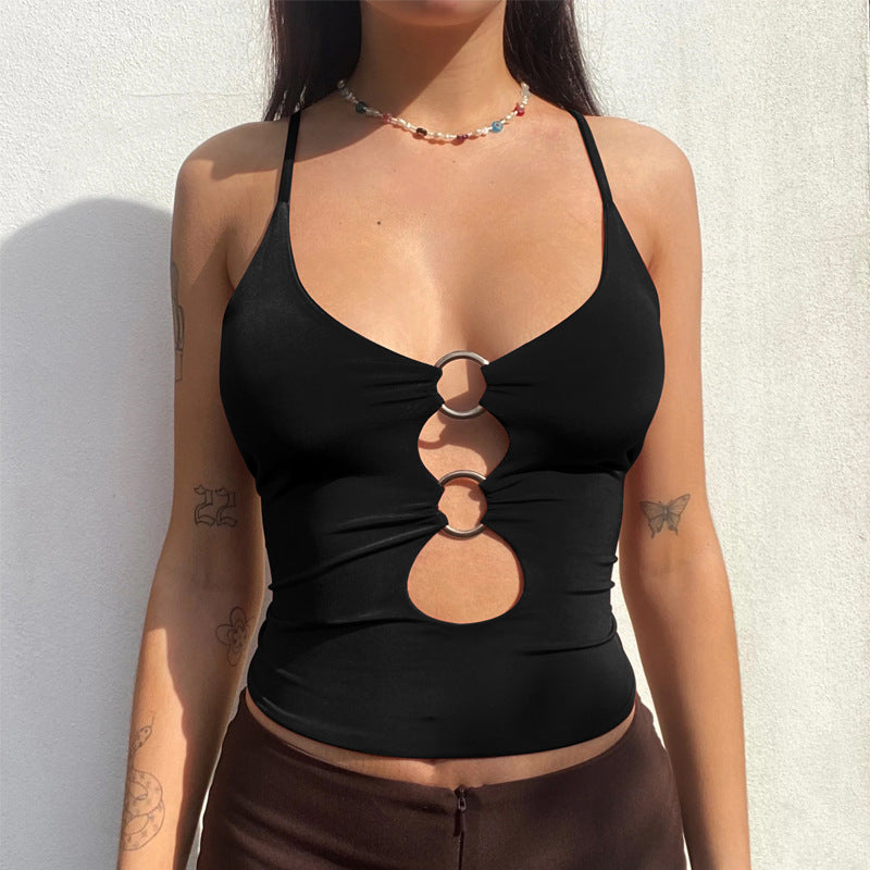 Dame Crop Top med dekorativa Cut-Outs Mirla-Eva Jonsson