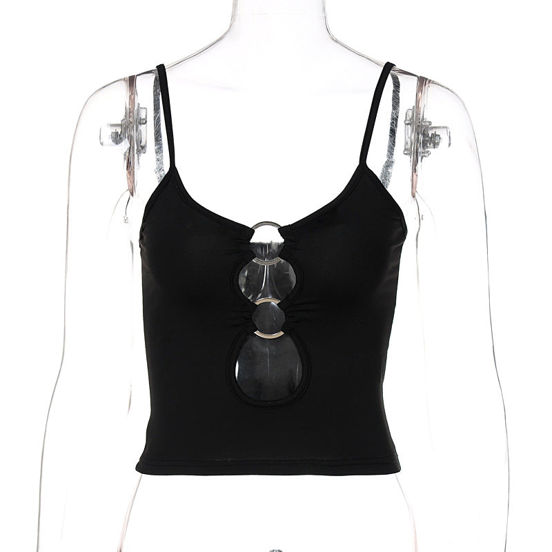 Dame Crop Top med dekorativa Cut-Outs Mirla-Eva Jonsson
