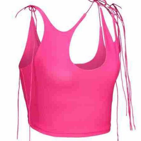 Dame Crop-Top med en-sidig Cut-Out och trendiga band Mirla-Eva Jonsson