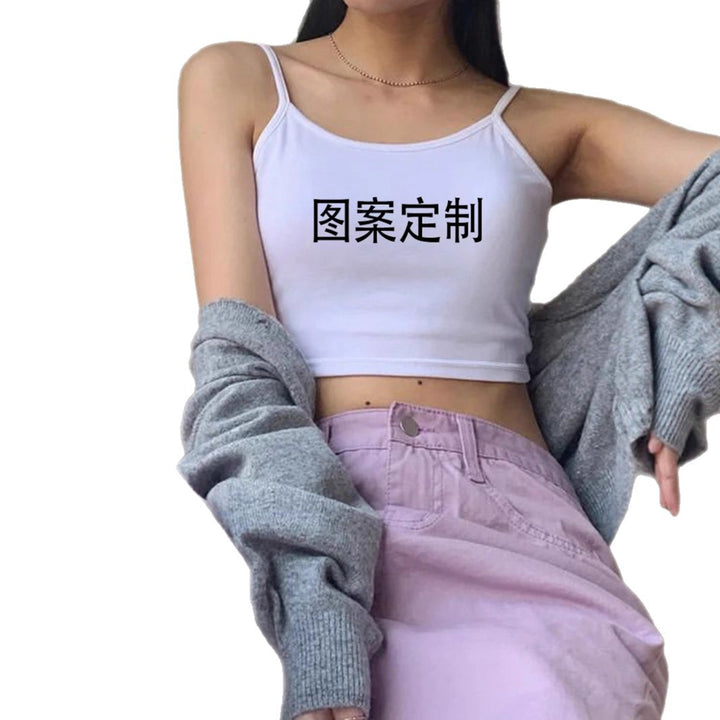 Dame Crop-Top med fine spaghettibånd og kroppsnært passform Mirla-Eva Jonsson