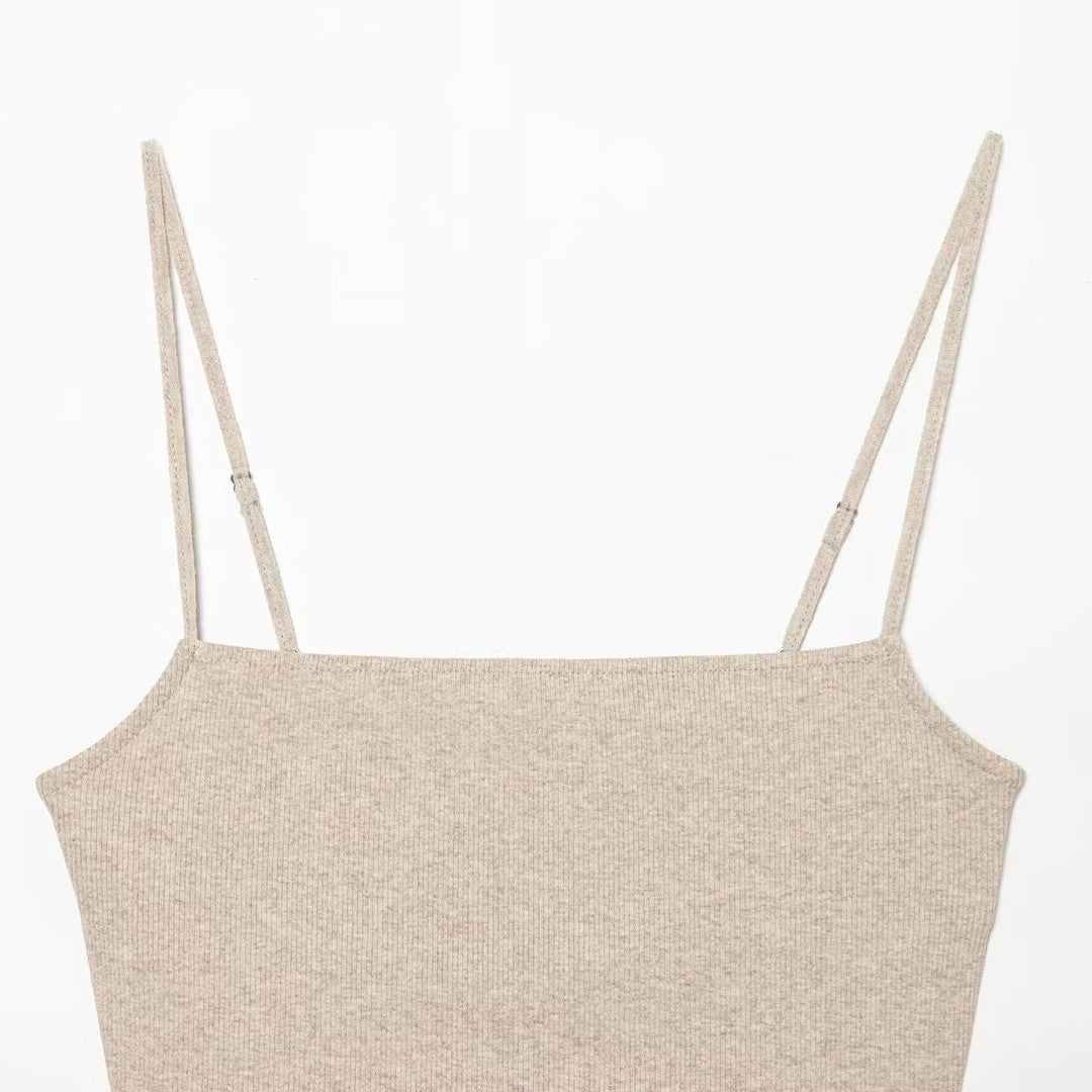 Dame Crop-Top med glittrande paljetter och smala axelband Mirla-Eva Jonsson