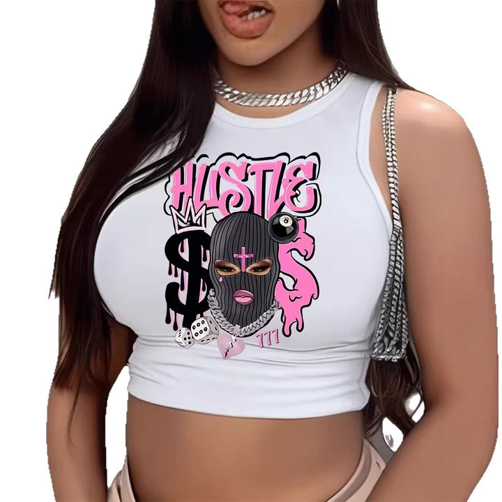 Dame Crop-Top med iögonfallande grafikdesign Mirla-Eva Jonsson