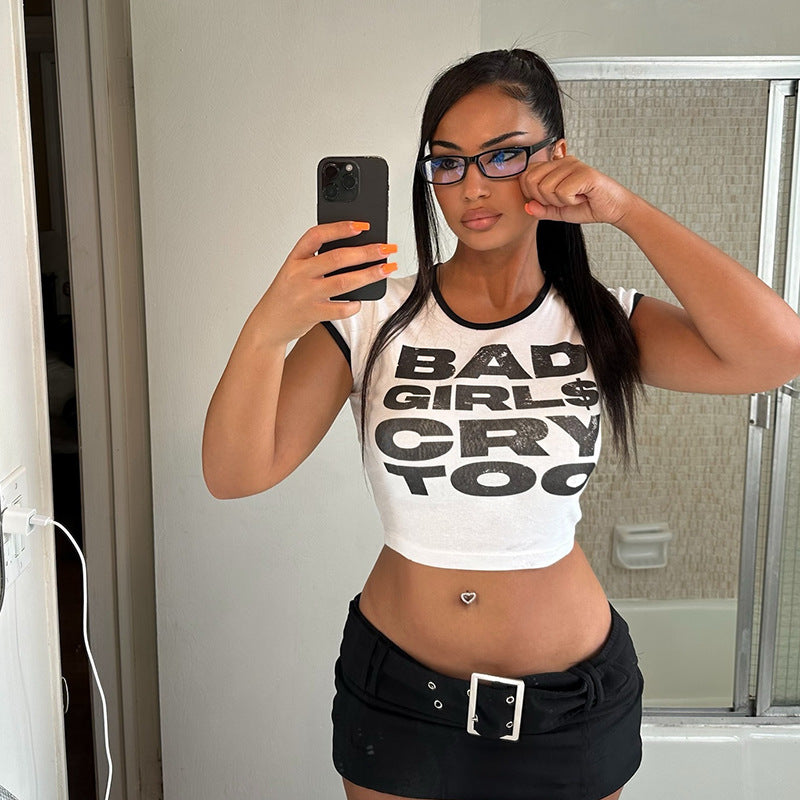 Dame-Crop-Top med iögonfallande grafiktryck Mirla-Eva Jonsson