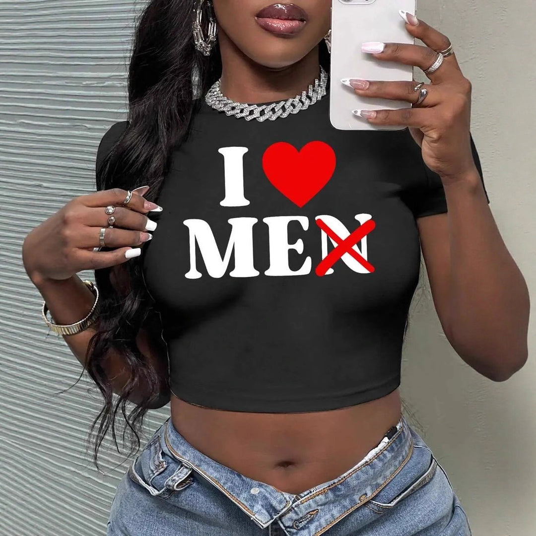 Dame Crop-Top med konstnärligt uttalande tryck Mirla-Eva Jonsson