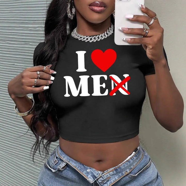 Dame Crop-Top med konstnärligt uttalande tryck Mirla-Eva Jonsson