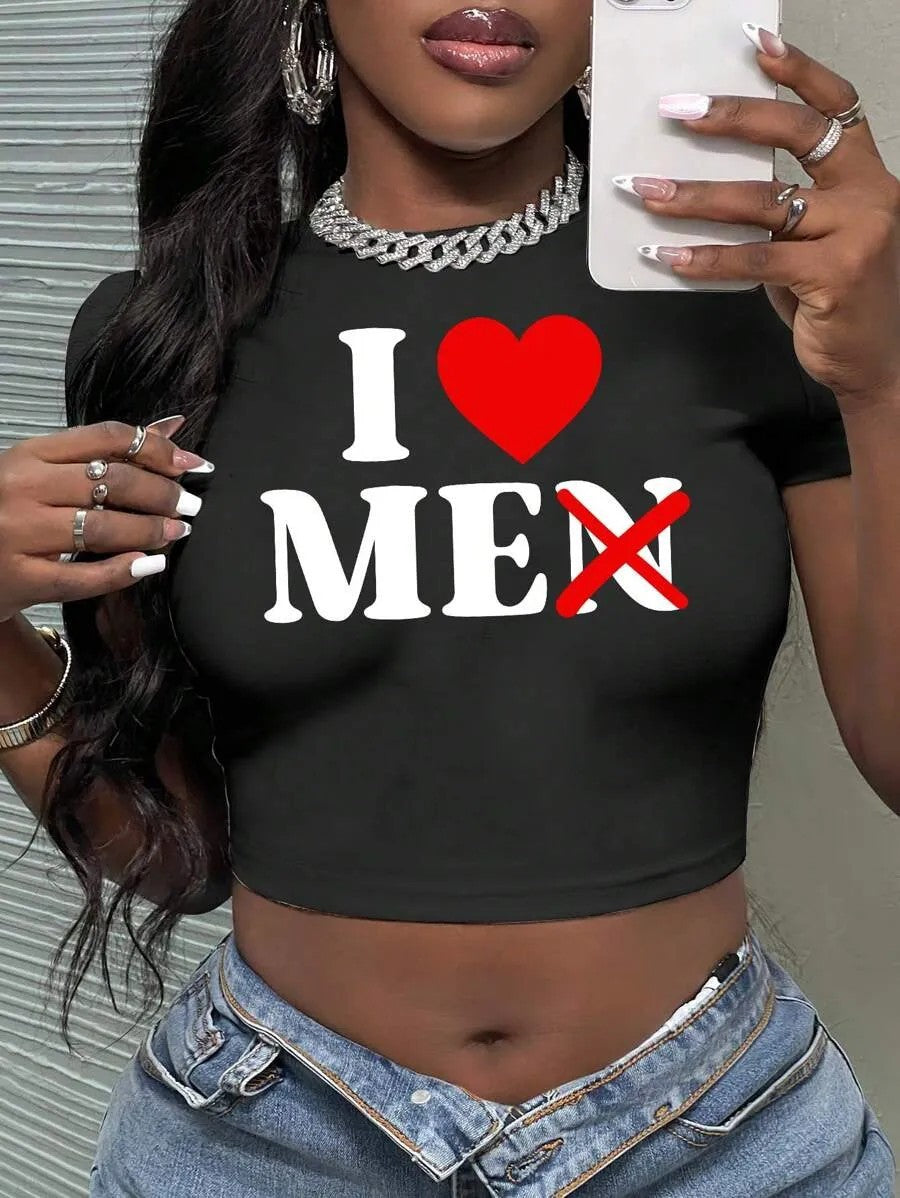 Dame Crop-Top med konstnärligt uttalande tryck Mirla-Eva Jonsson