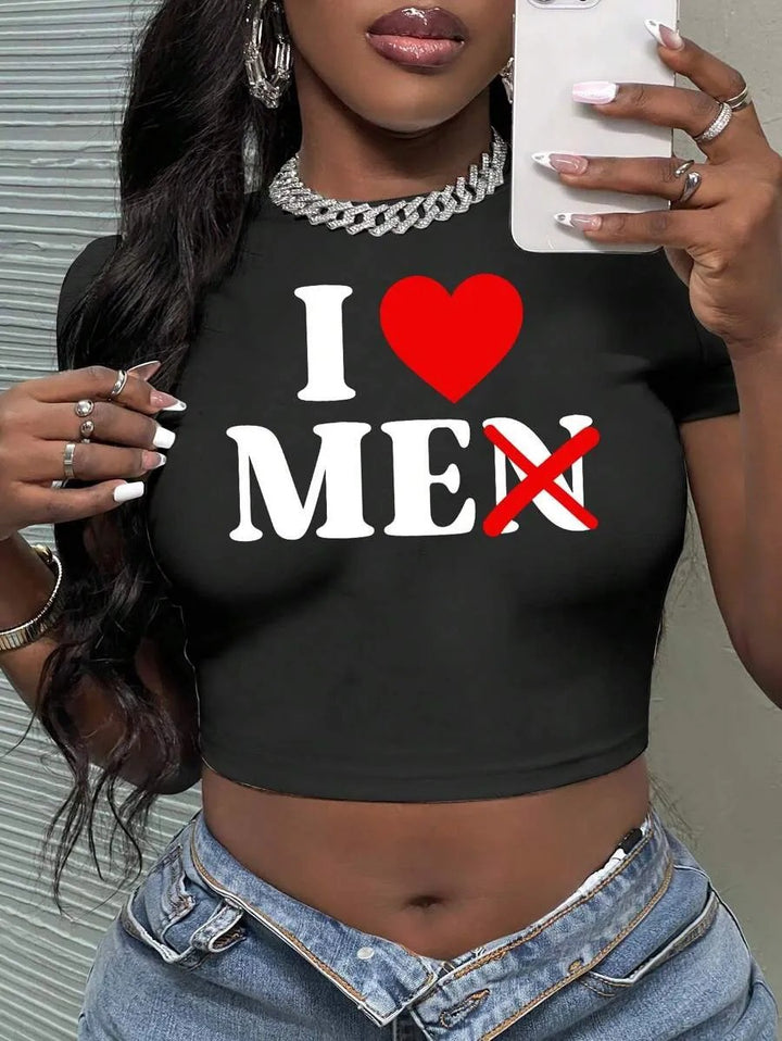 Dame Crop-Top med konstnärligt uttalande tryck Mirla-Eva Jonsson