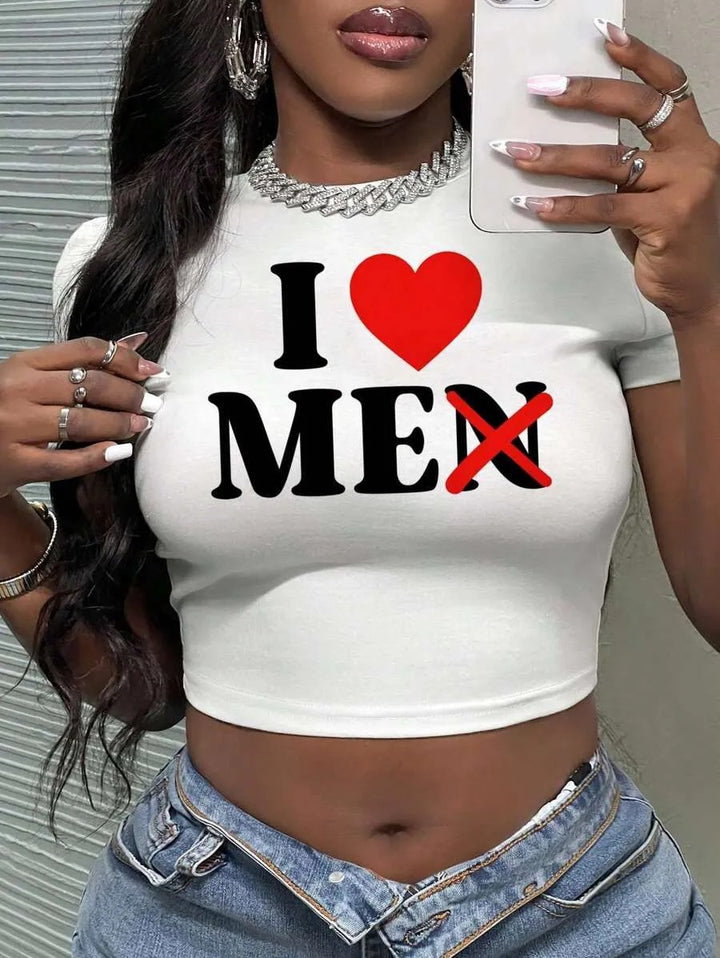 Dame Crop-Top med konstnärligt uttalande tryck Mirla-Eva Jonsson