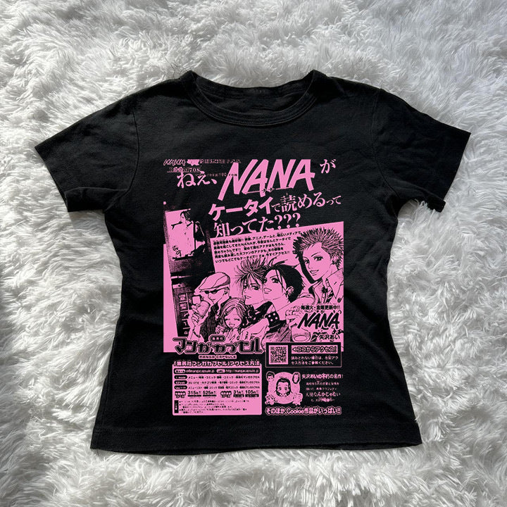 Dame Crop-Top med kreativ grafisk tryck Mirla-Eva Jonsson