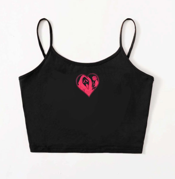 Dame Crop-Top med kreativt hjerte-design Mirla-Eva Jonsson