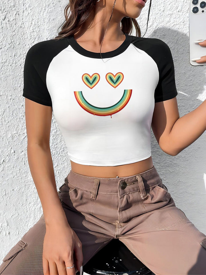Dame Crop-Top med motiverande text och avslappnad passform Mirla-Eva Jonsson