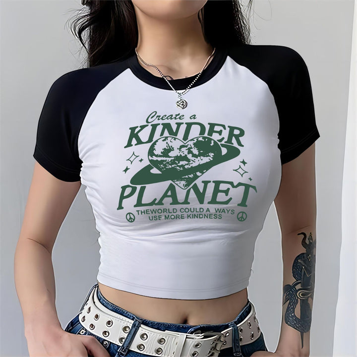 Dame Crop-Top med motiverande text och avslappnad passform Mirla-Eva Jonsson