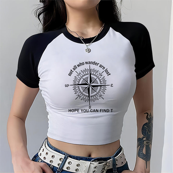Dame Crop-Top med motiverande text och avslappnad passform Mirla-Eva Jonsson