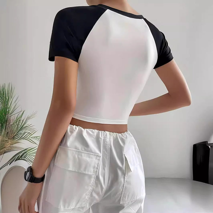 Dame Crop-Top med motiverande text och avslappnad passform Mirla-Eva Jonsson