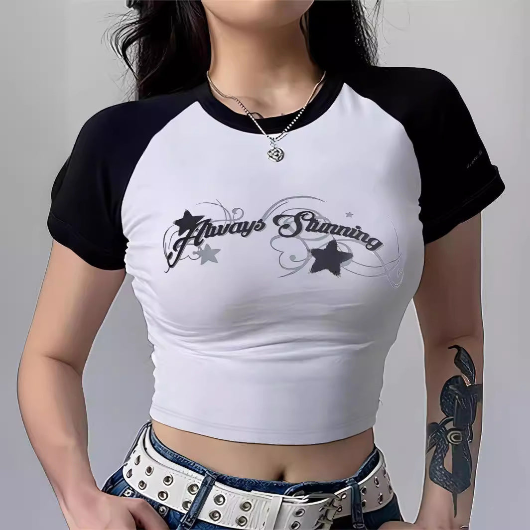 Dame Crop-Top med motiverande text och avslappnad passform Mirla-Eva Jonsson