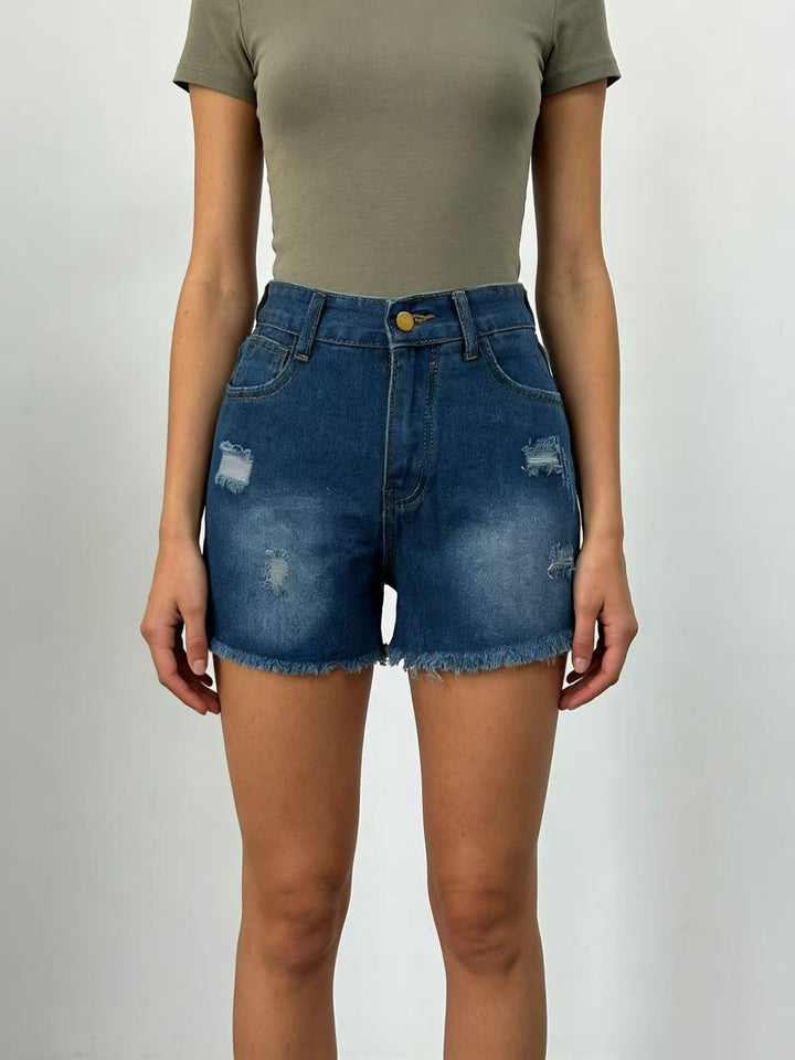 Dame Crop Top och High-Waist Jeans-Shorts Mirla-Eva Jonsson