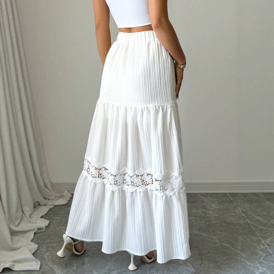 Dame Crop Top och Maxi Kjol Set med Volangdetaljer Mirla-Eva Jonsson