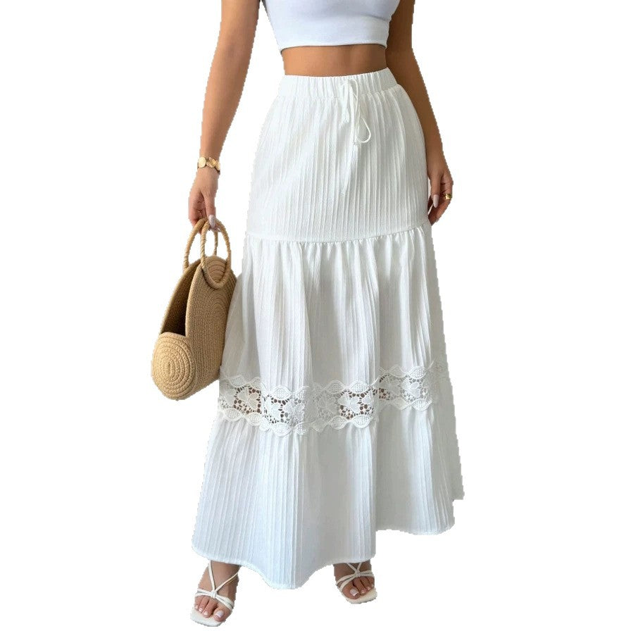 Dame Crop Top och Maxi Kjol Set med Volangdetaljer Mirla-Eva Jonsson