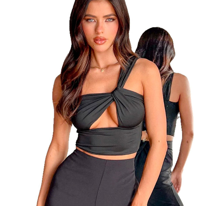 Dame Crop-top med knutdetaljer Mirla-Eva Jonsson