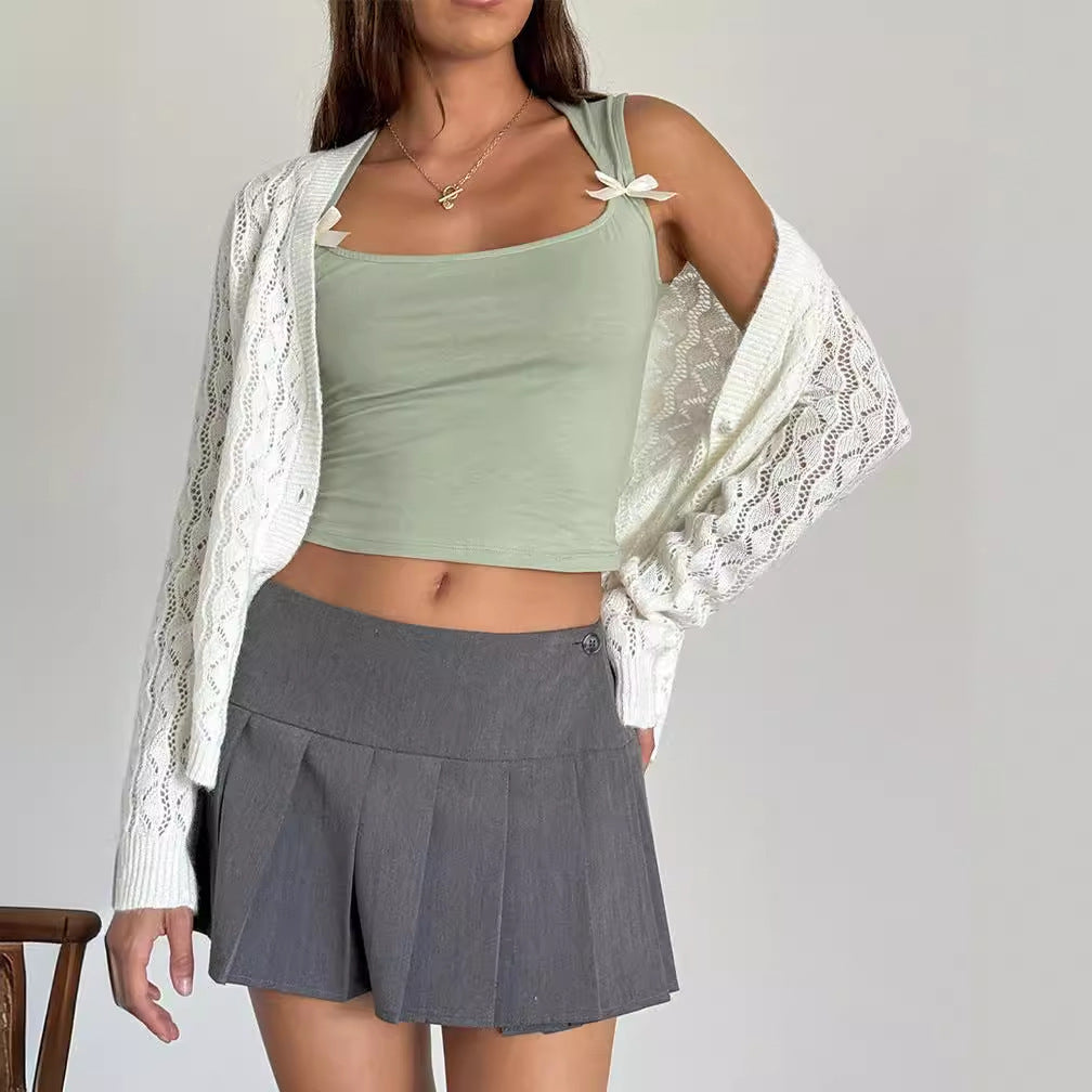 Dame Crop-top med lekfulla rosettdetaljer Eva Jonsson-Eva Jonsson