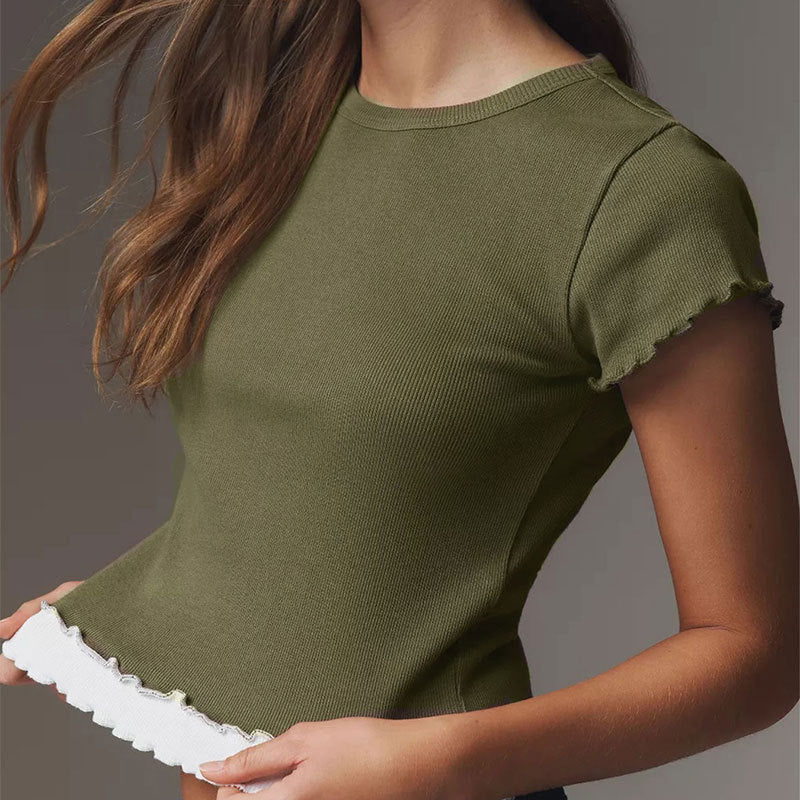 Dame Crop-top med ruffle detaljer Mirla-Eva Jonsson