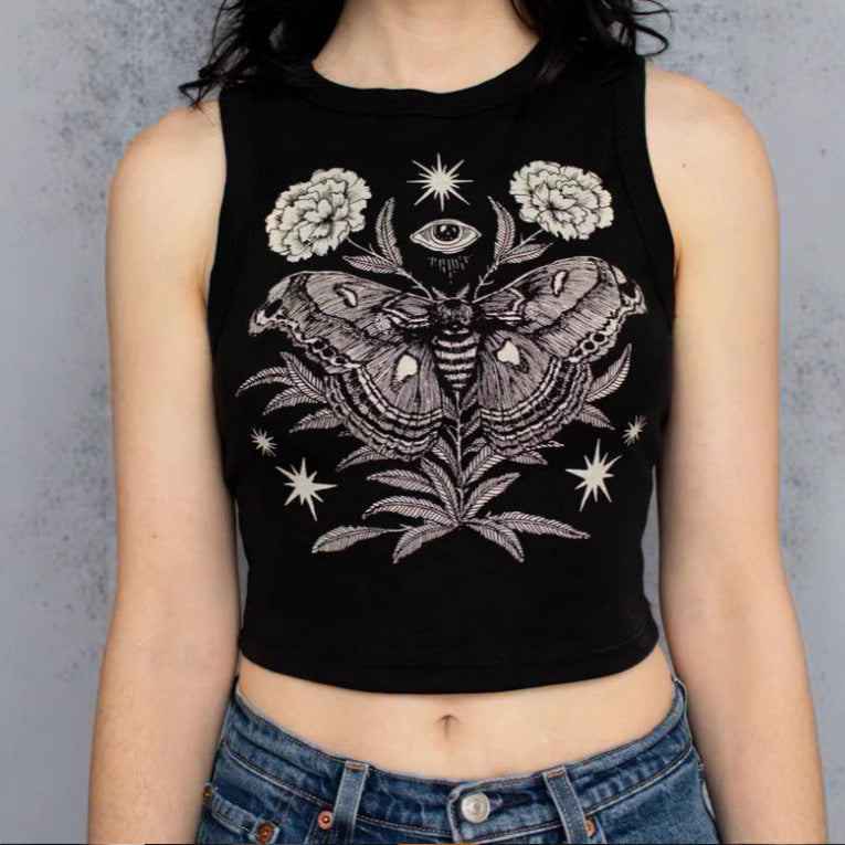 Dame Crop-top med unik design och moderiktig text Mirla-Eva Jonsson