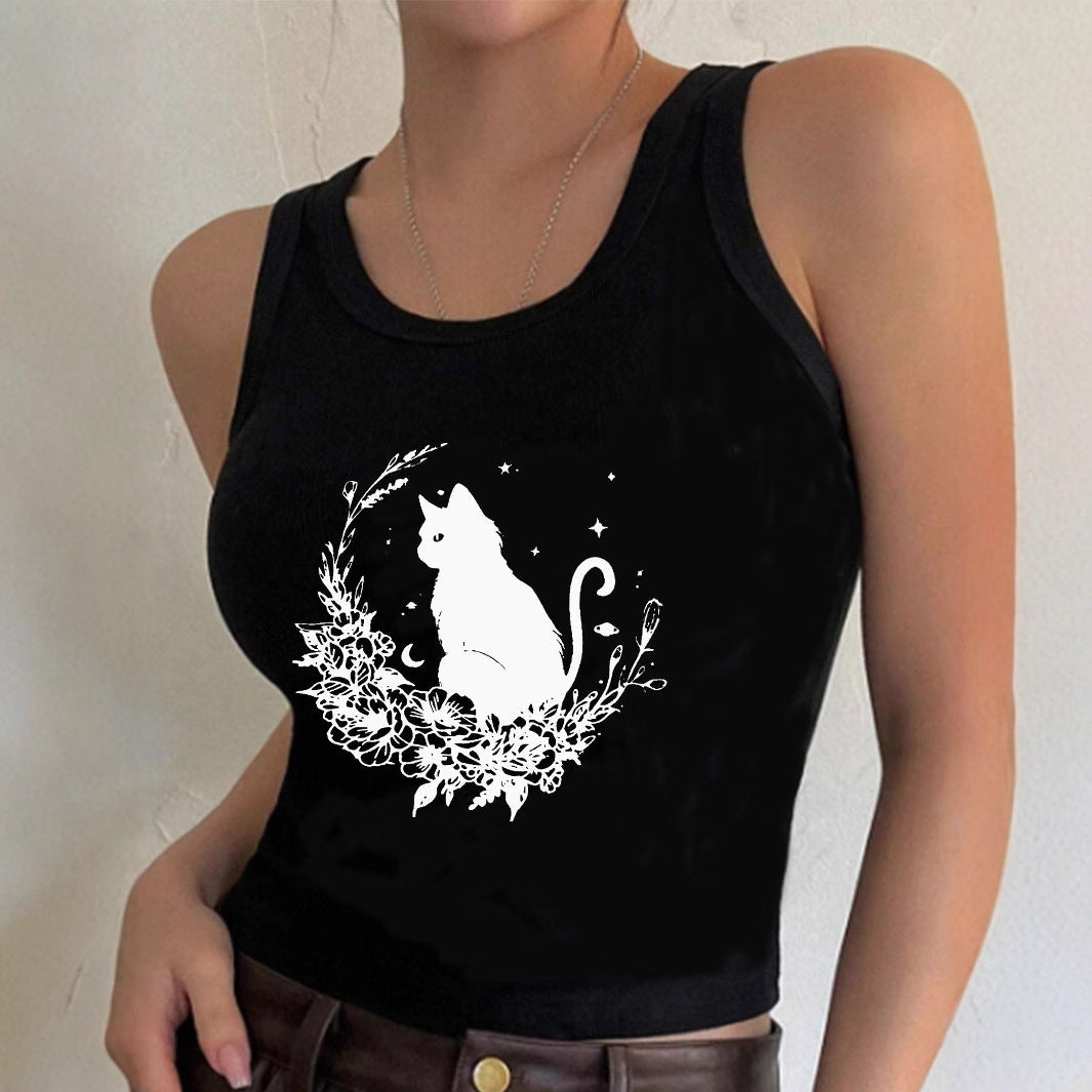 Dame Crop-top med unik design och moderiktig text Mirla-Eva Jonsson