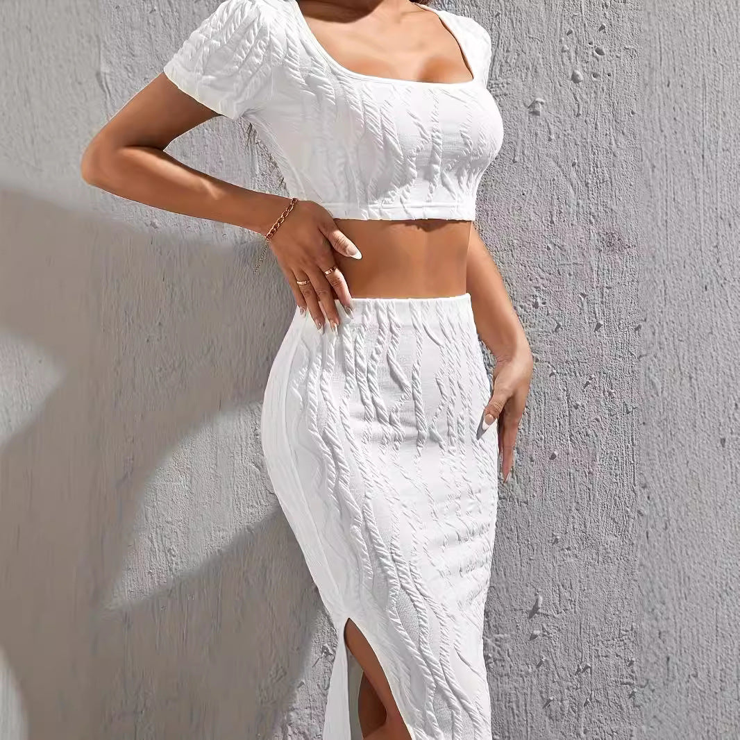 Dame Crop-top och Maxi-kjol Outfit Eva Jonsson-Eva Jonsson