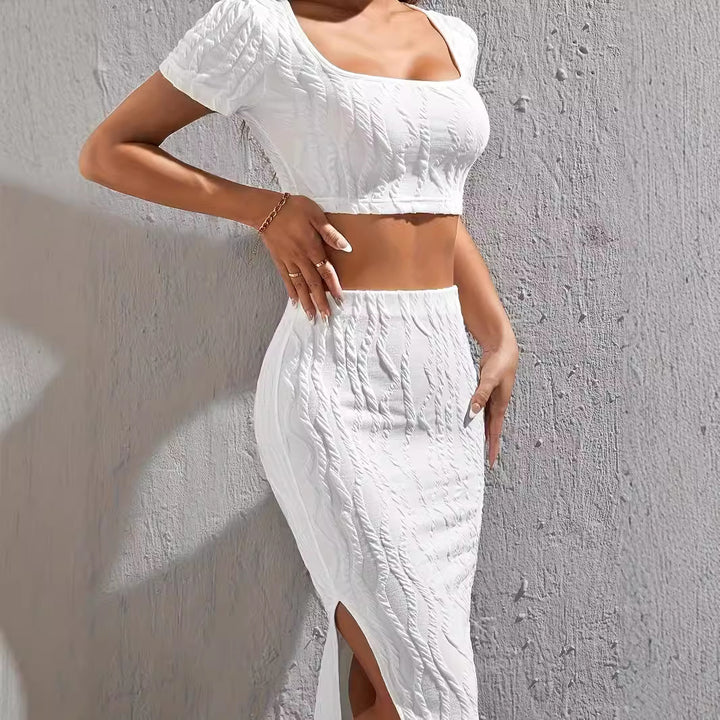 Dame Crop-top och Maxi-kjol Outfit Eva Jonsson-Eva Jonsson