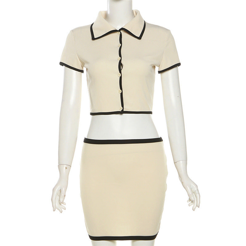 Dame Cropped Blazer och Kjol Set Mirla-Eva Jonsson
