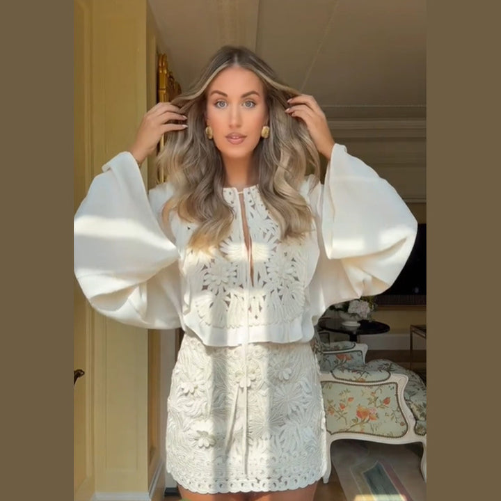 Dame Elegant Blus med Broderi Eva Jonsson-Eva Jonsson