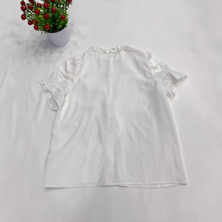Dame Elegant Blusenshirt med volangdetaljer Mirla-Eva Jonsson