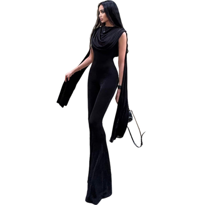 Dame Elegant Jumpsuit med Drapering och bred byxföring Mirla-Eva Jonsson