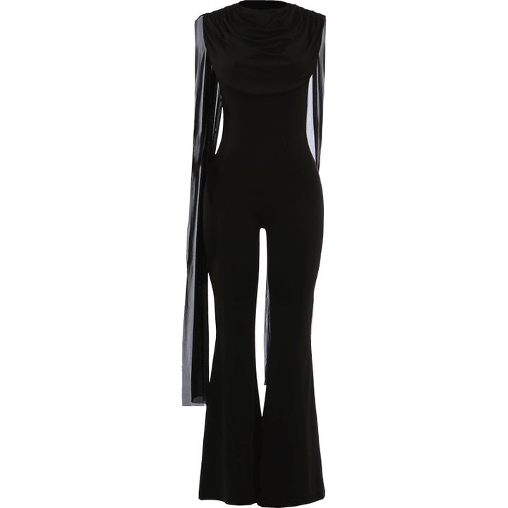 Dame Elegant Jumpsuit med Drapering och bred byxföring Mirla-Eva Jonsson