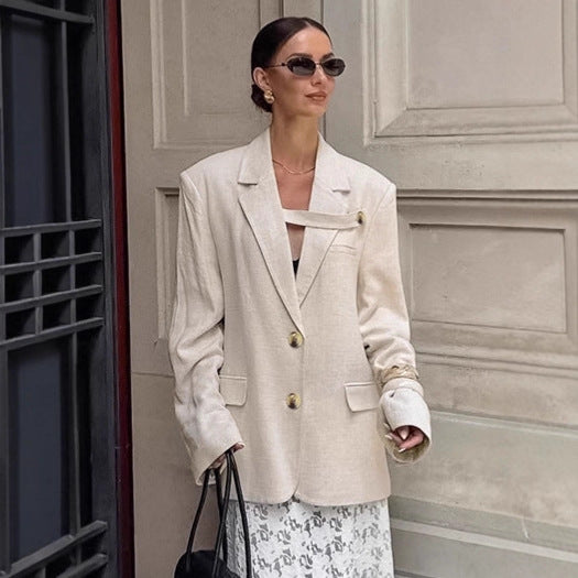 Dame Elegant Oversized Blazer med unik detalj Mirla-Eva Jonsson