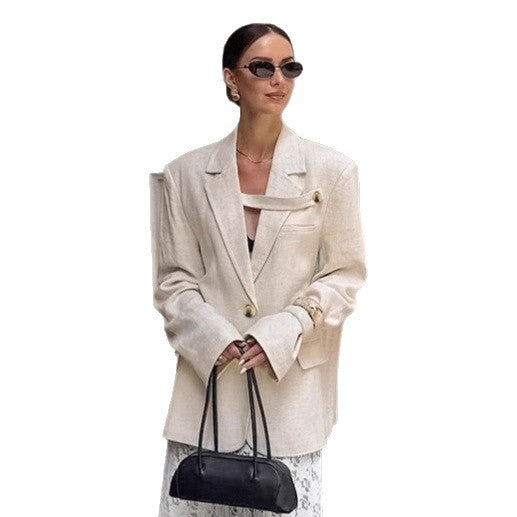 Dame Elegant Oversized Blazer med unik detalj Mirla-Eva Jonsson