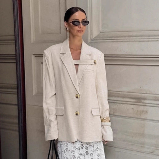 Dame Elegant Oversized Blazer med unik detalj Mirla-Eva Jonsson