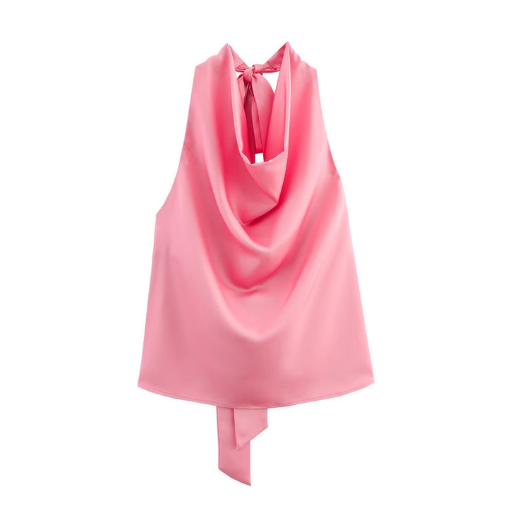 Dame Elegant halterneck top med flytande skärning och elegant ryggband Mirla-Eva Jonsson