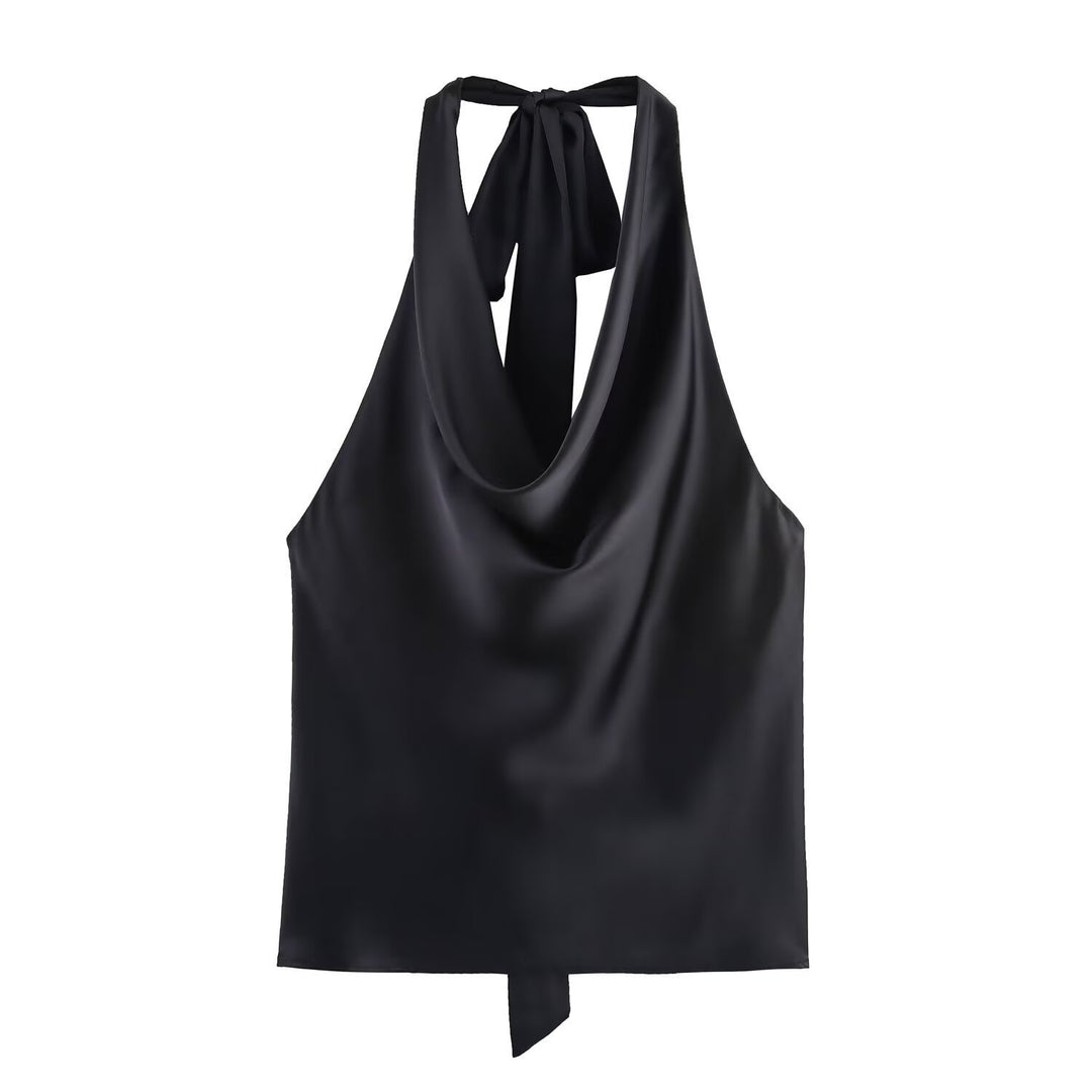 Dame Elegant halterneck top med flytande skärning och elegant ryggband Mirla-Eva Jonsson