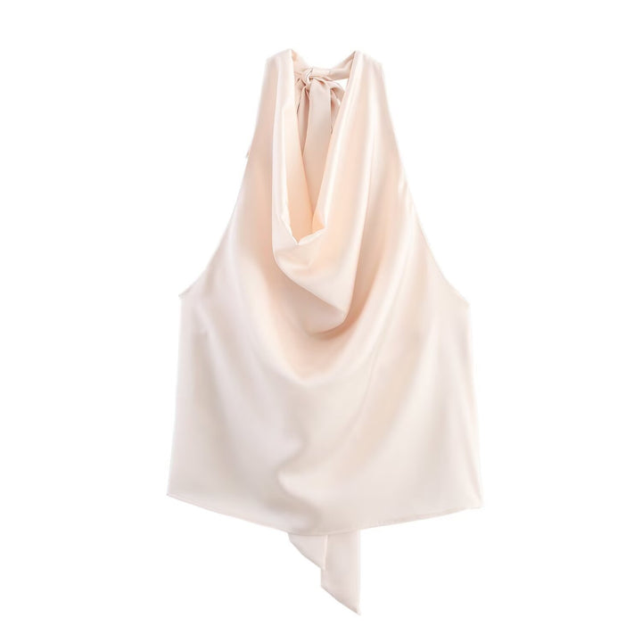 Dame Elegant halterneck top med flytande skärning och elegant ryggband Mirla-Eva Jonsson