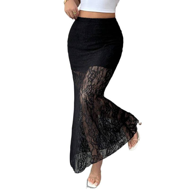 Dame Elegant spetskjol i maxi-stil med genomskinlig look Mirla-Eva Jonsson