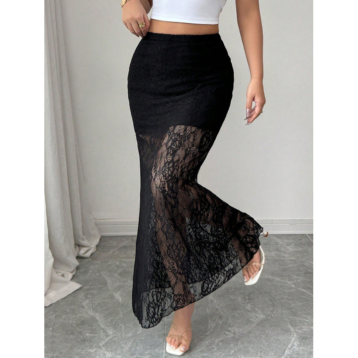 Dame Elegant spetskjol i maxi-stil med genomskinlig look Mirla-Eva Jonsson