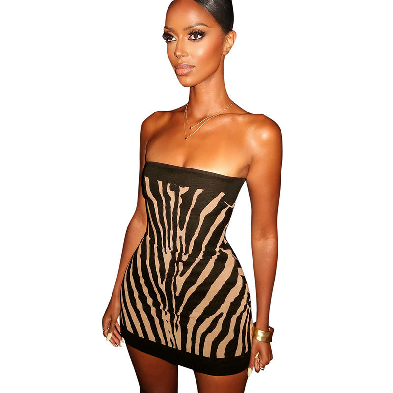Dame Figurformande Bandeau Klänning i Zebra-Design Mirla-Eva Jonsson