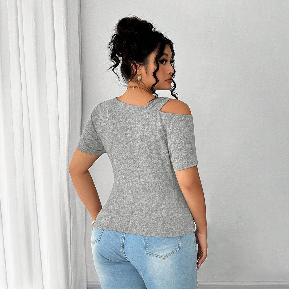 Dame Figurformande Kortärmad Bodysuit med asymmetrisk U-ringning och Knytdetalj Mirla-Eva Jonsson