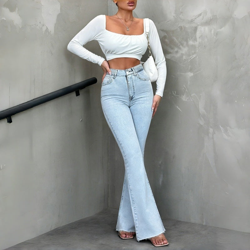 Dame Flared Jeans med hög midja och avslappnad passform Mirla-Eva Jonsson