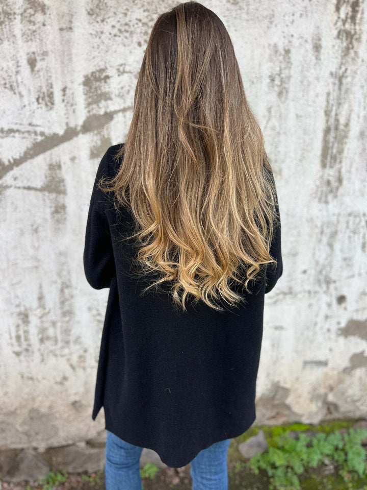 Dame Fleece Kappa med dubbel knapprad och snygg reverskrage Mirla-Eva Jonsson