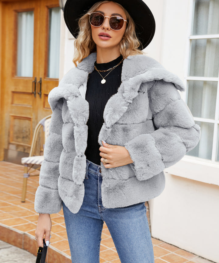 Dame Fleece-Puffjacka med huva Mirla-Eva Jonsson